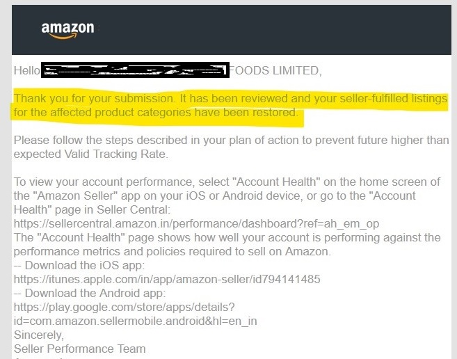 Reinstated Amazon Account